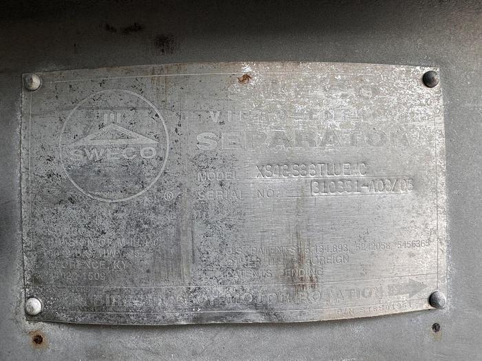 Used Screen, Sweco, 48", Stainless Steel, Double Deck, 2.5 HP, #5880215