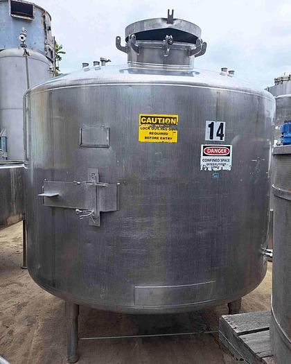 Used Tank, 1,600 Gallon, S/st, Agit, Jkt, Mueller #S745165