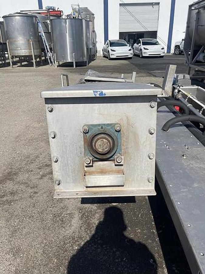 Used Conveyor, Screw, 14" x 25' Long, Stainless Steel, Incline Auger Screw, 5 HP, #5991703