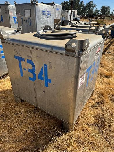 Used Tank, 350 Gallon, 316 Stainless Steel, LiquiTote, #5991126