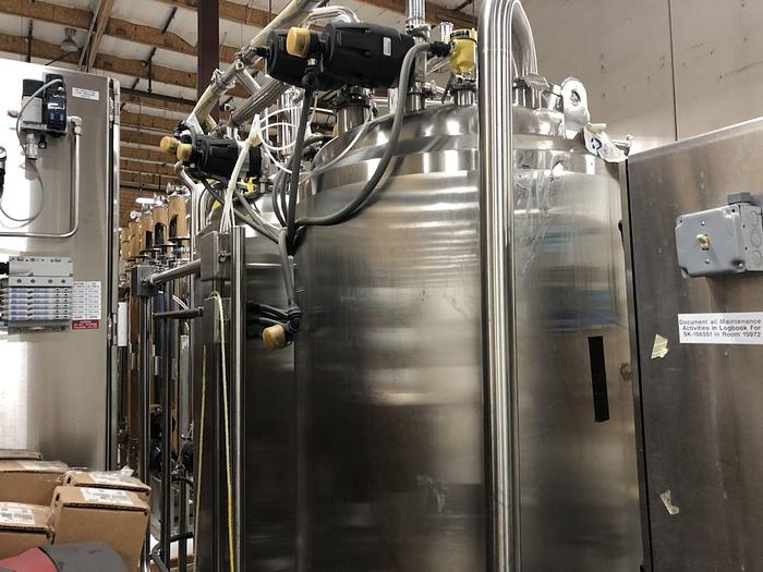 Used CIP Skid, 2-Tank, 230-Gallon, 316L Stainless Steel, A&B Process Systems - #4750220