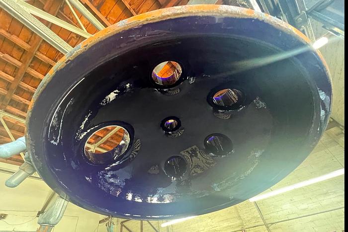 Used Reactor, 100 Gallon, Glass Lined, De Dietrich, 150 PSI, Jacketed, Agitated #S744732