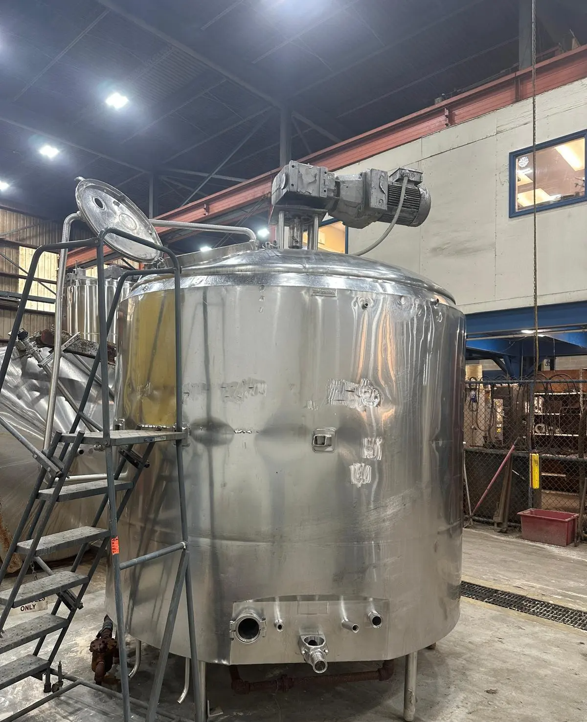 Used Kettle, 1,500 Gallon, Stainless Steel, Half-Pipe Jacketed, Mojonnier, #