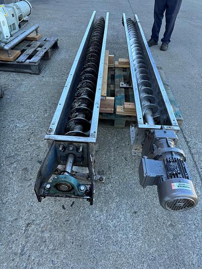 Used Conveyor, Screw, 6" Diameter X 20' Long, Stainless Steel, 1 HP, #5991111