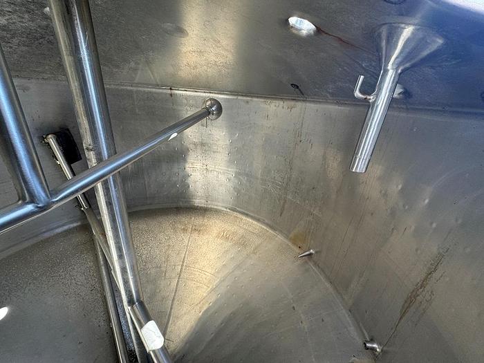 Used Tank, 1,000 Gallon, S/st, Jkt, DCI, Scrape Agit, CB/DT #S740387