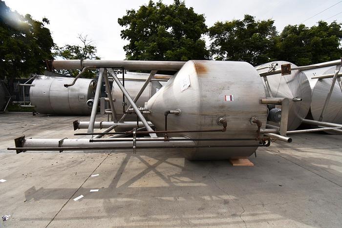Used Tank, 1,700 Gallon, 316 Stainless Steel, Jacketed, Double Agitation, #5990995