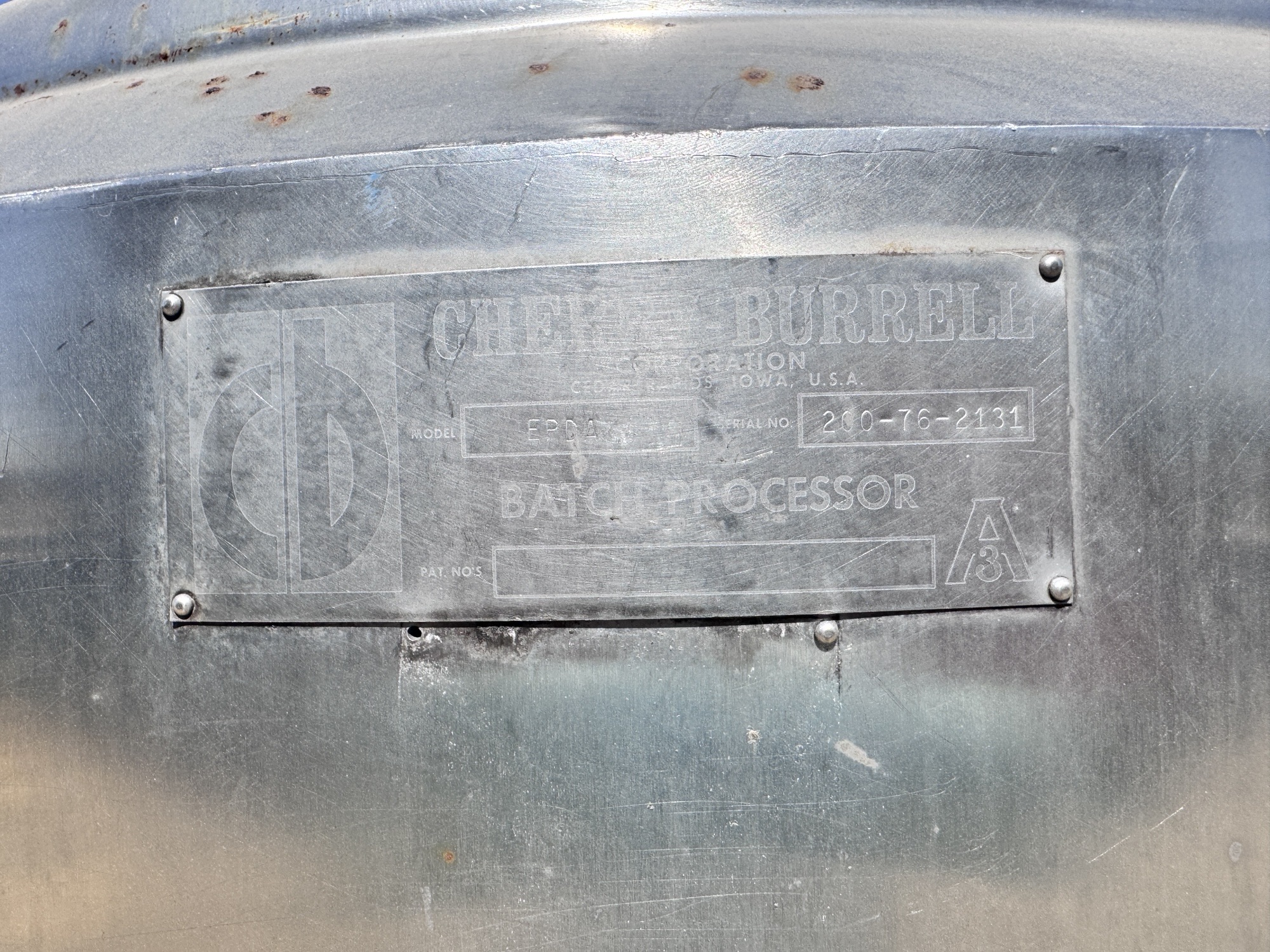 Used Tank, 200 Gallon, Stainless Steel, Jacketed, Agitated, Cherry-Burrell EPDA, #5991977