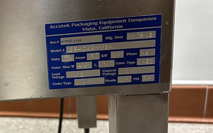 Used Filling Line, Bottle, Accutek, 2 oz, Filler, Labeler, Capper, #5991316