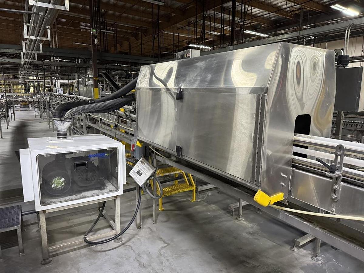 Used Bottling Line, 600–800 BPM, PET, US Bottlers Filler, Sidel Labeler, Kisters Shrink Wrapper, #5991608