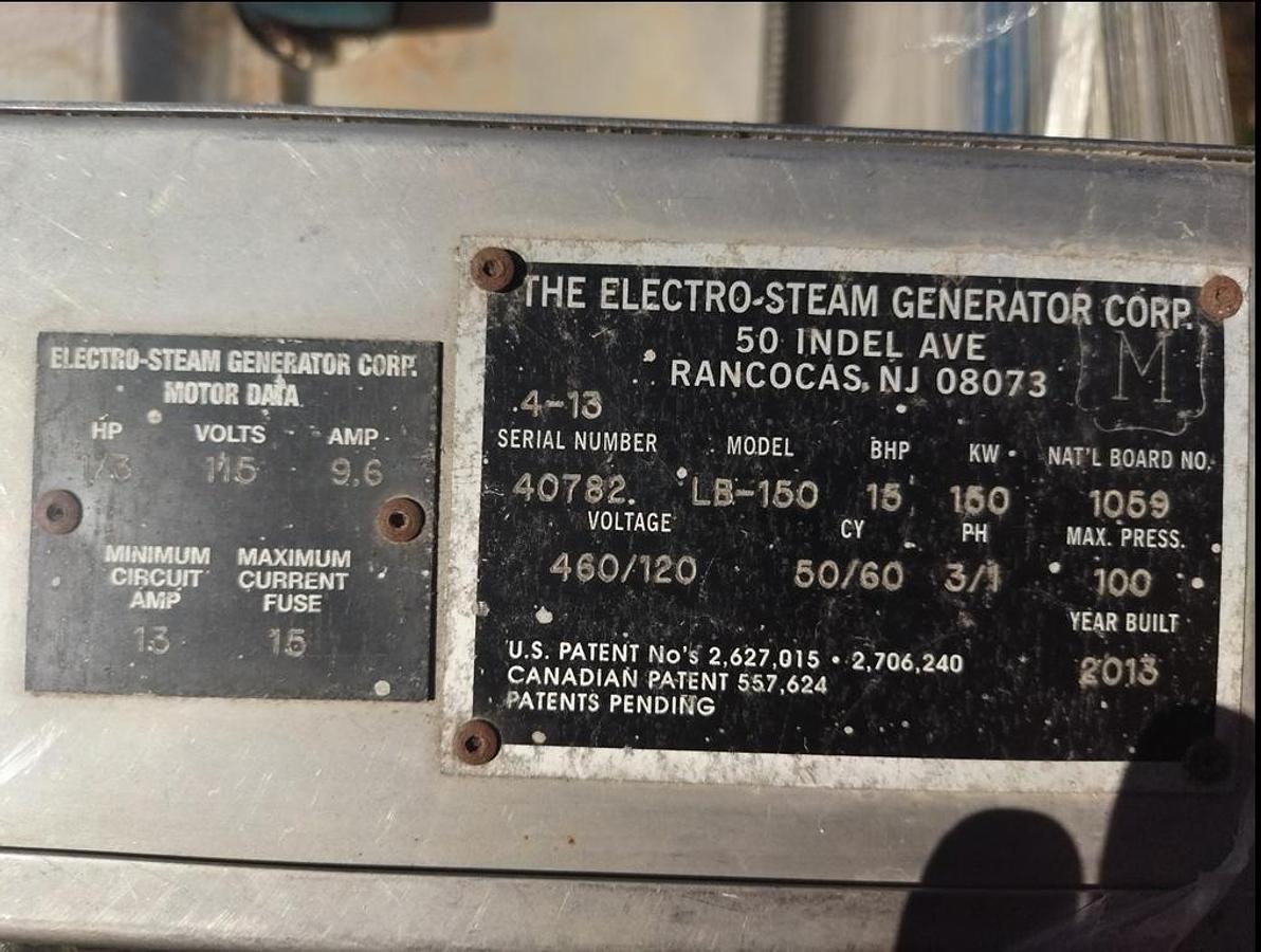 Used Boiler, 5 HP, Steam Generator, Electro Steam, #5991811