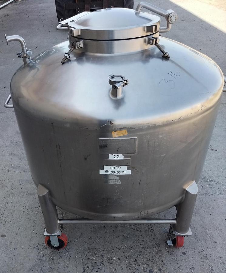 Used Tank, 198 Gallon (750-Liter), 316 Stainless Steel, 30 PSI, FV, Lee Industries, #5991484