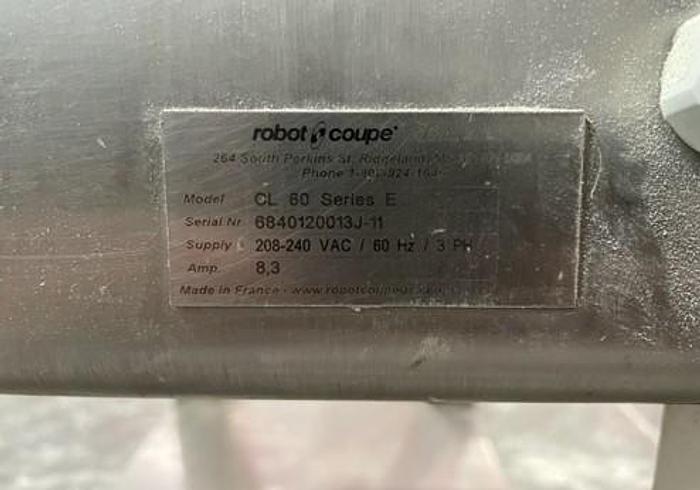 Used Chopper, Robot Coupe, Slicer, Model CL60, 1320 pounds per hour #C745216