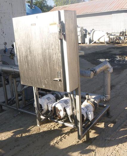 Used Heat Exchanger, Shell & Tube, S/st, Heat Transfer Pump Skid, (4) Pumps #S744939