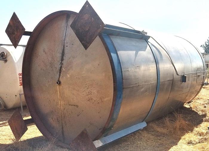 Used Tank, 4,500 Gallon, Stainless Steel, Agitated, 7’6” x 14' #S745312