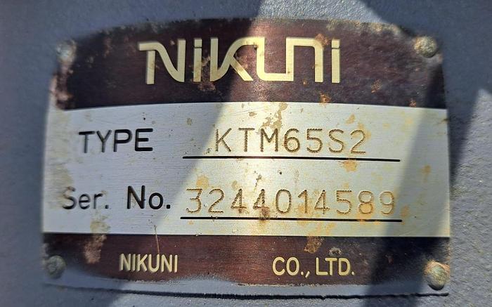 Used Pump, Centrifugal, 30 HP, Nikuni, Mdl KTM65S2, Bubble Generator