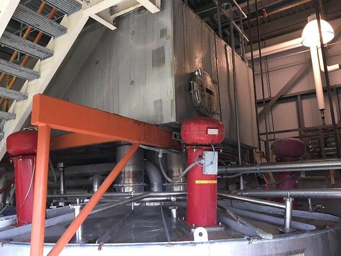 Used Spray dryer 7,000 lbs. Per hour evap. V-bottom dryer three nozzles
