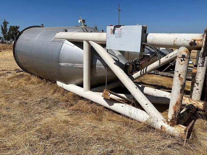 Used Tank, 2,500 Gallon, Stainless Steel, 6'x15', Cone #S745048