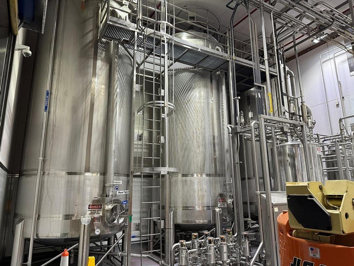 Used Tank, 9,000 Gallon, Feldmeier, Agitated, Stainless Steel, Cone Bottom, Qty 3, #5991617