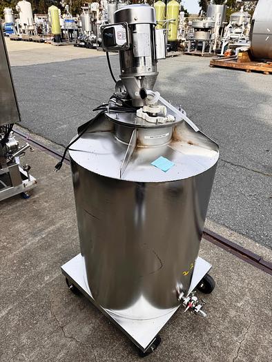 Used Tank, 100-Gallon, Stainless Steel, 30" x 36", Agitated, Sharpe Mixers, #5991260