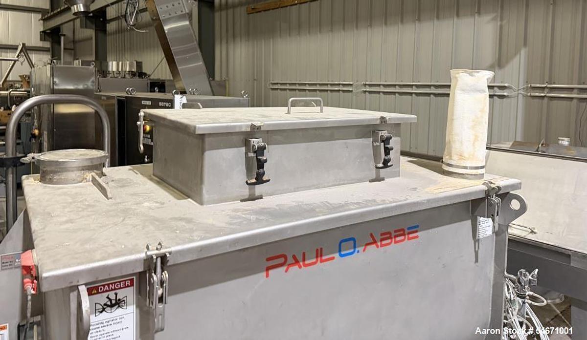 Used Mixer, Ribbon, 35 CF, Stainless Steel, Paul O. Abbe, Model RB-35, 20 HP, Double Spiral, #5992010