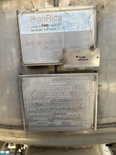 Used Tank, 3,000 Gallon, Stainless, 6'x16',  DT/CB #S745054