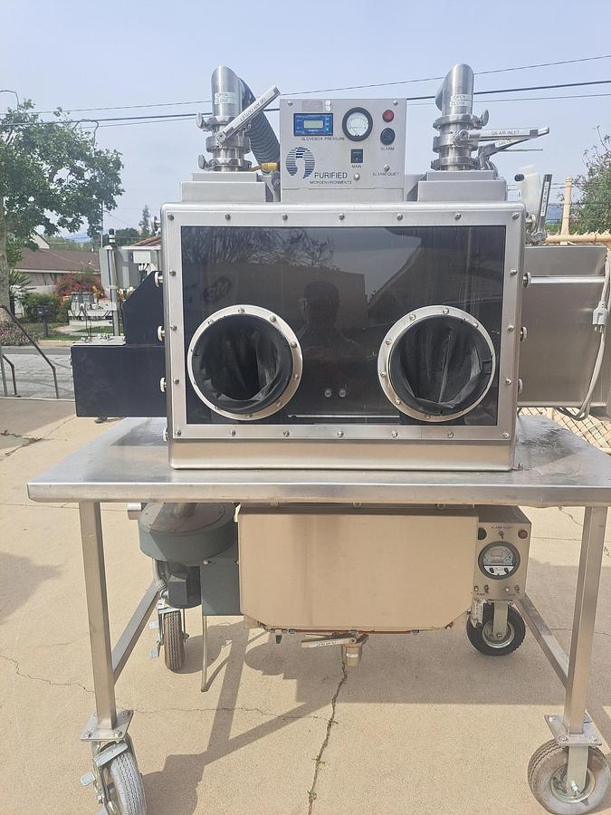 Used Lab Equipment, GermFree CGB-3SS, Stainless Steel, Negative Pressure Glovebox, 75 CFM Filtration System, #5991743