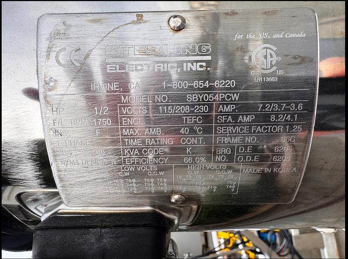 Used Tank, 100-Gallon, Stainless Steel, 30" x 36", Agitated, Sharpe Mixers, #5991260