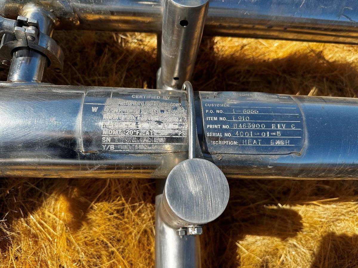 Used Heat Exchanger, Tube-in-Tube, 30 SF, 6-Pass, Allegheny Bradford, 4"/2", 100 PSI, #5991499