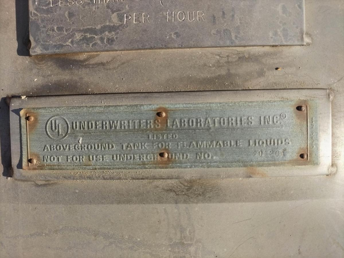 Used Tank, 4,200 Gallon, Stainless Steel, 6' Dia x 20' H, Valley Foundry, UL rated, #5991327