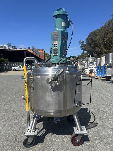 Used Reactor, 50 Gallon (200 Liters), 316L Stainless Steel, Jacketed, 45 PSI Internal, Agitated #S745437