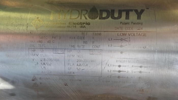 Used Screen, Vibratory, Dewatering, S/st, 5 HP #S745396