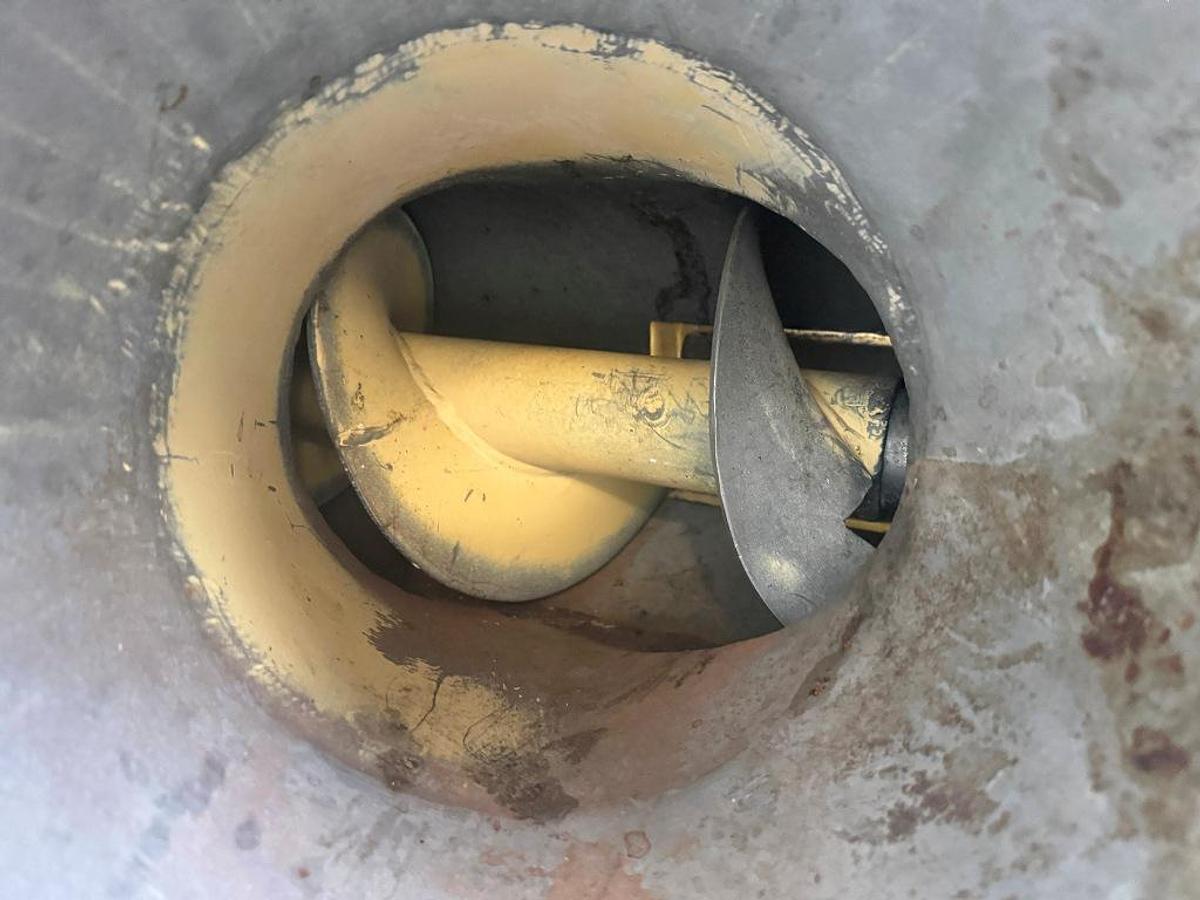 Used Conveyor, Screw, 7" Dia x 80" H, Vertical Auger Elevator, Jacketed, Bauermeister, #5991657