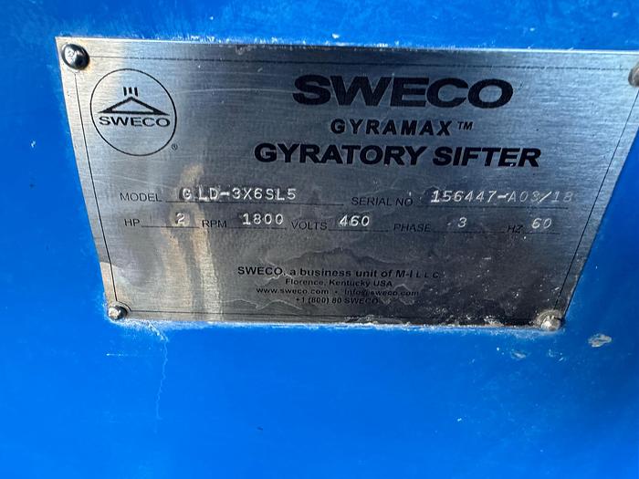 Used Screen, Gyratory, Sweco, 3' Wide X 6' Long, Stainless Steel, Model CLD 3X6L5 #S745401