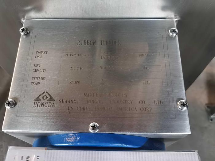 Used New 2.5 Cubic Foot Stainless Steel Ribbon Mixer, 1.5 HP