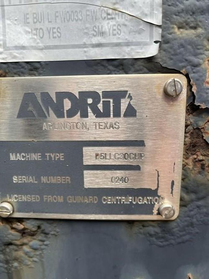 Used Centrifuge, Decanter, Andritz, D5LL, 316 Stainless Steel #S738280