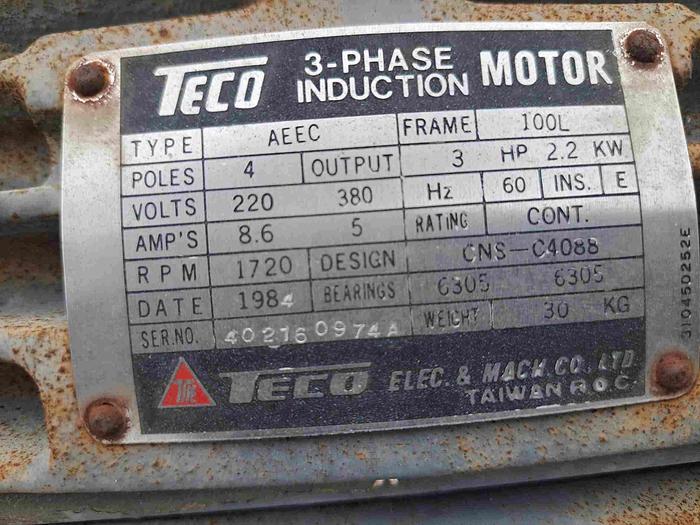 Used Pump, Vacuum, 3 HP, #S625922