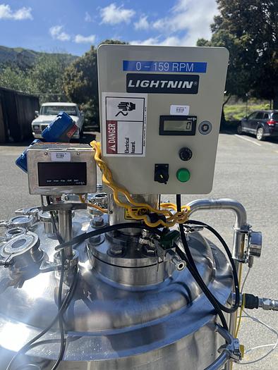 Used Reactor, 80 Gallon (300 Liters), 316L Stainless Steel, Jacketed, 45 PSI Internal, Agitated #S745439