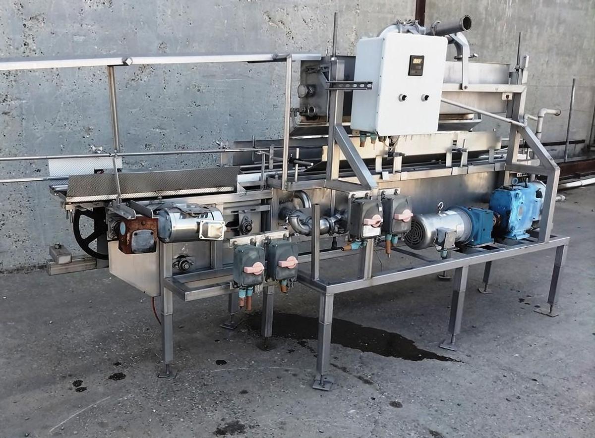 Used Briner, Overflow, Stainless Steel, 12 feet, Volta Belt Conveyor, Waukesha 130 U1 Pump, #5991929