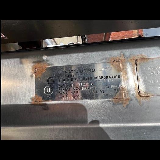 Used Votator, 8" X 36", Single, Groen, S/st, Vert, 10 HP (3) #S717400