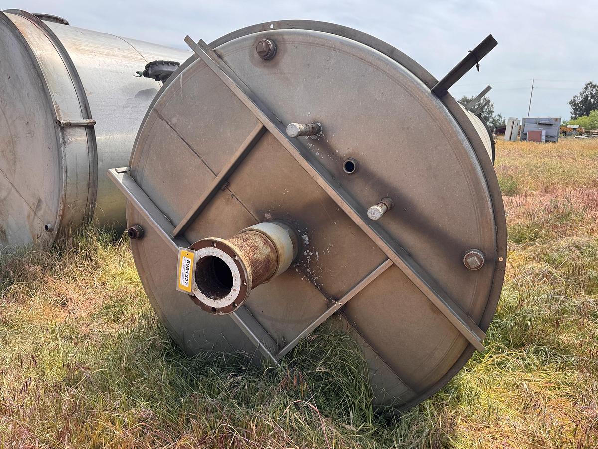 Used Tank, 4,200 Gallon, Stainless Steel, 6' Dia x 20' H, Valley Foundry, UL rated, #5991327