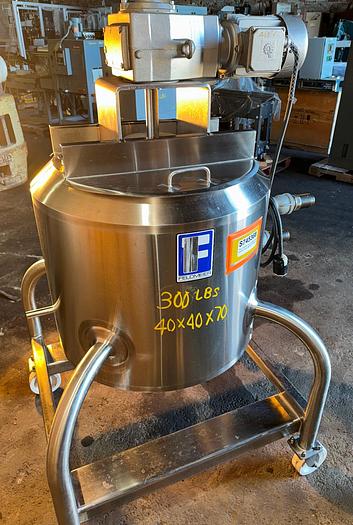 Used Tank, 35 Gallon, 316L Stainless Steel, Jacketed, Scrape Agitated, Feldmeier #S745368
