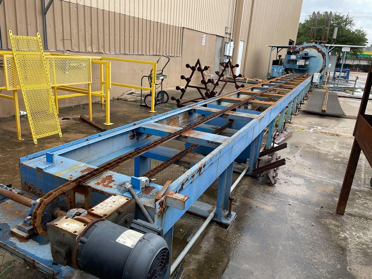 Used Autoclave, 60" x 54', Horizontal, 150 PSI, Mild Steel, Chain-Driven Rack, #