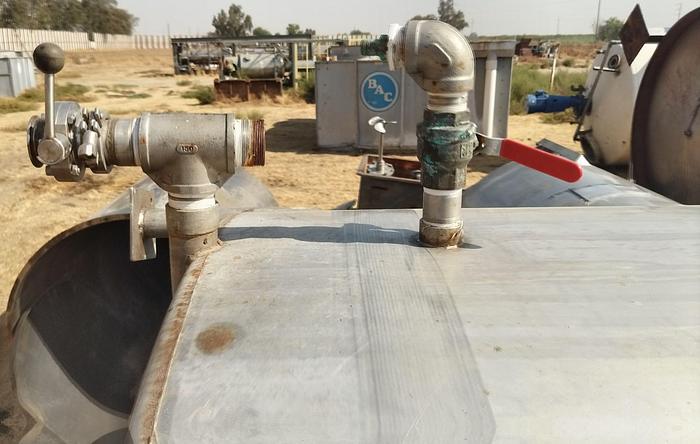Used Tank, 2,000 Gallon, Stainless Steel, Agitated, 6' X 10' #S745308