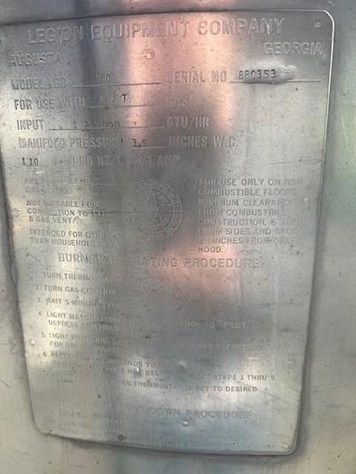 Used Kettle, 80 Gallon, S/st, Jkt, Legion, Mdl LGB-80, #S740977