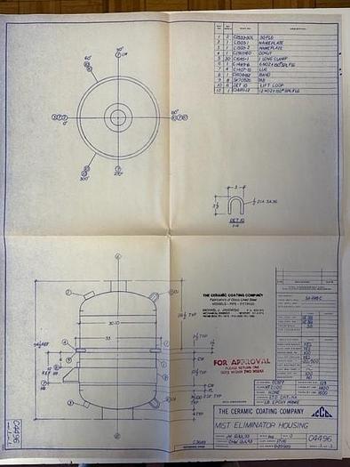 Used Column, 30" X 54.5", G/L, Ceramic Coating, #S731156