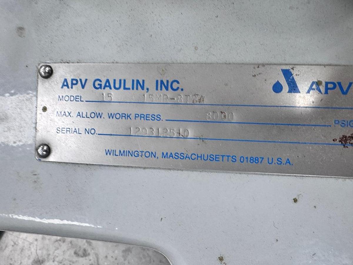 Used Homogenizer, High Pressure, APV Gaulin, 15MR-8TA, 8,000 PSI, #5991962