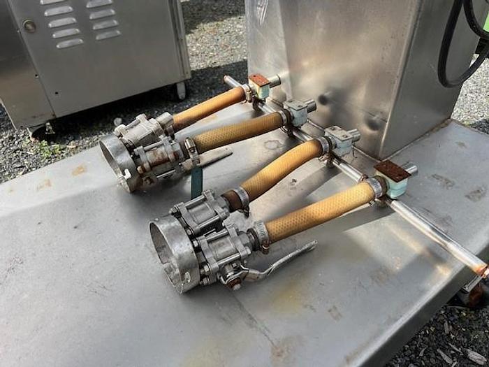 Used Filler, Piston, 6-Head, Depositor, Stainless Steel, #S739761