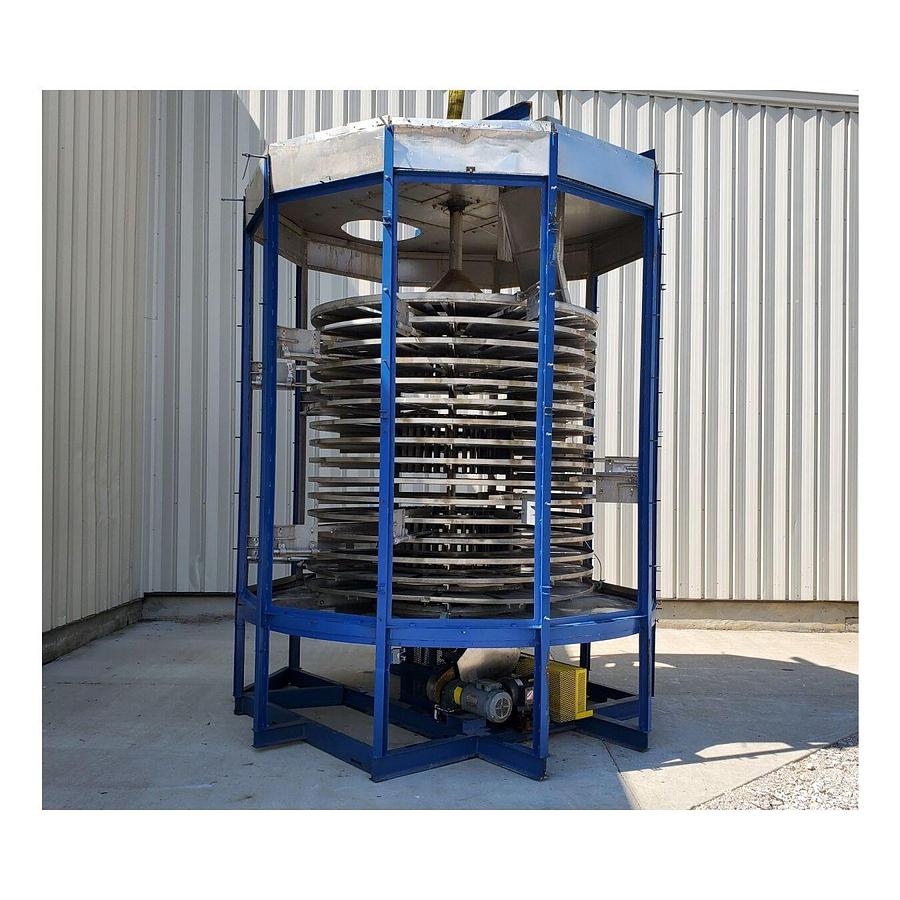 Used Dryer, Turbo, Wyssmont Turbo Tray Dryer Model N-16/22, 16 Trays, Stainless Steel Cladded, 9’-9” Base, 11’-7” Height, #5991639