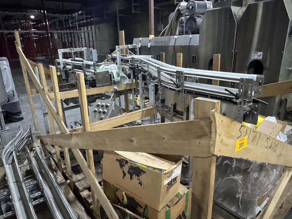Unused Conveyor, Belt, Bottle Track, Stainless Steel, Alliance, 90’ Long, #5991711