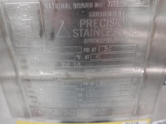 Used Reactor, 65 Gallon (250 Liters), 316L S/St, Jkt, Agitated #S745443